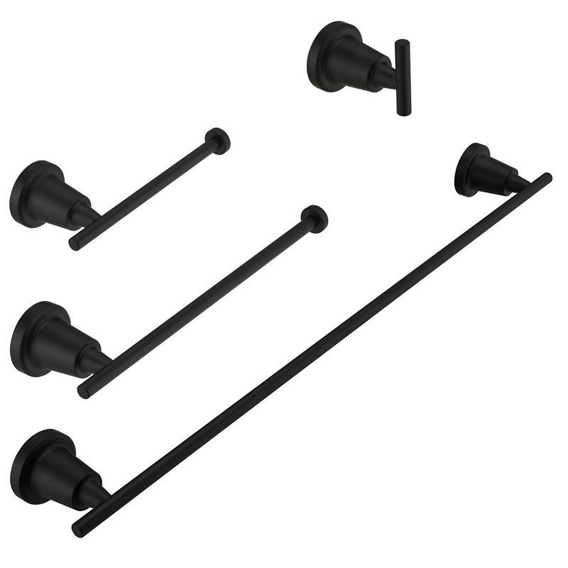 Matte Black Stainless Steel 4-Piece Bathroom Hardware Set