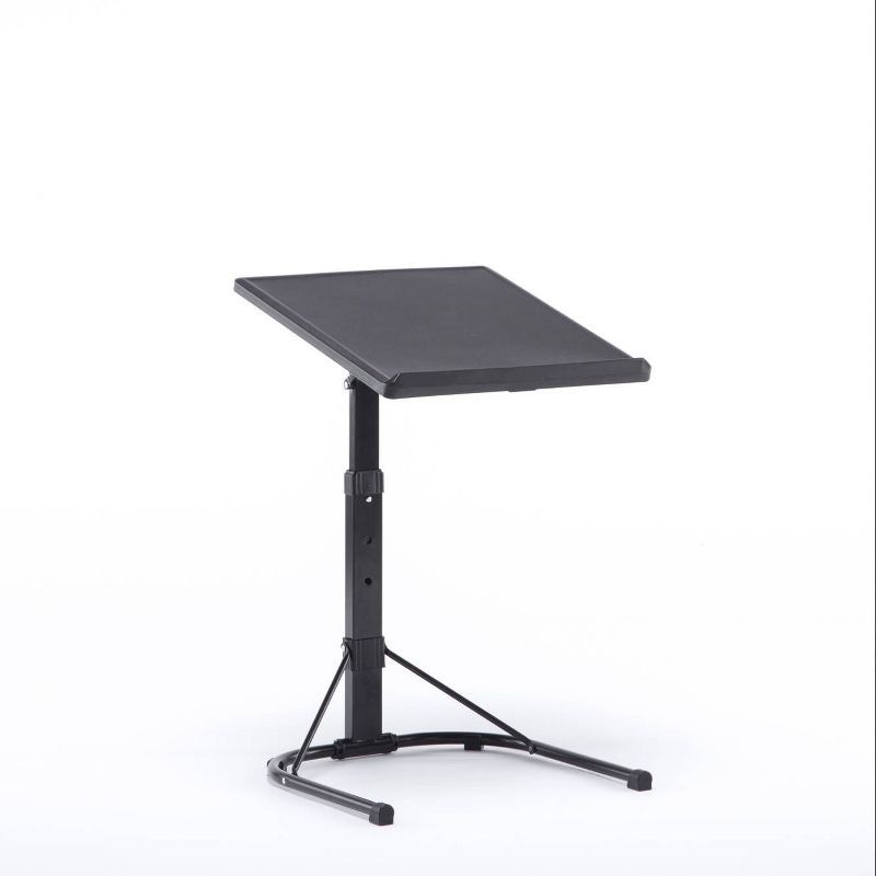 Peakform Adjustable Black Steel Folding Tray Table