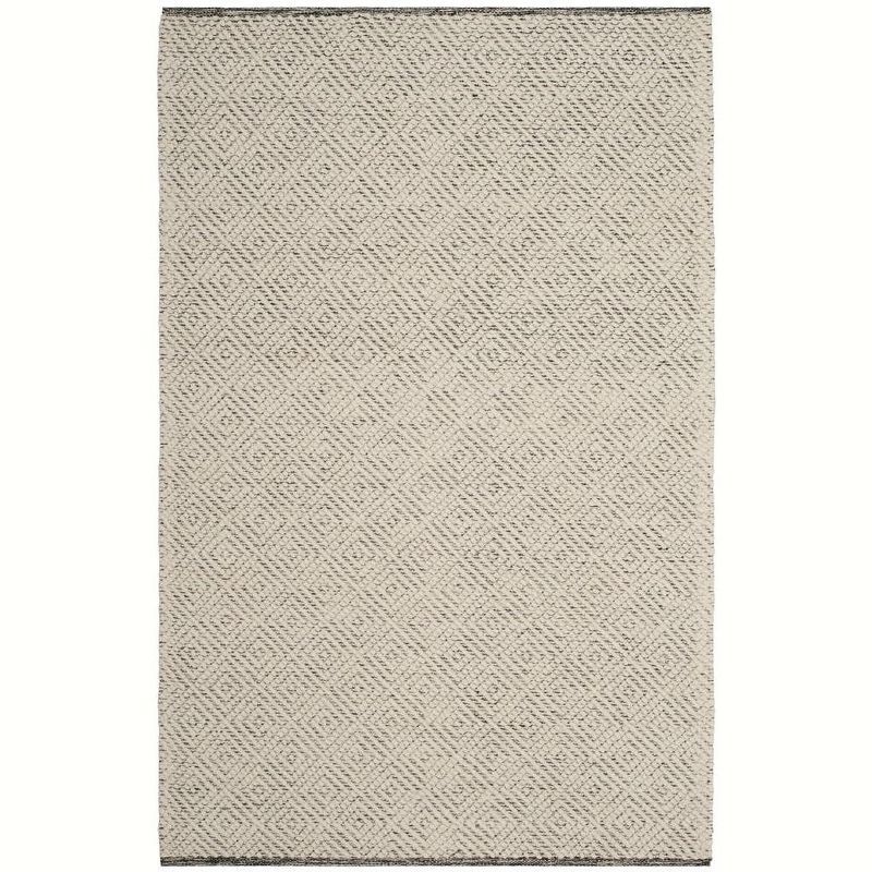 Handmade Ivory & Light Grey Wool Tufted Area Rug - 3' x 5'