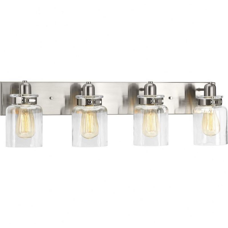 Calhoun Nickel 4-Light Clear Glass Vanity Light
