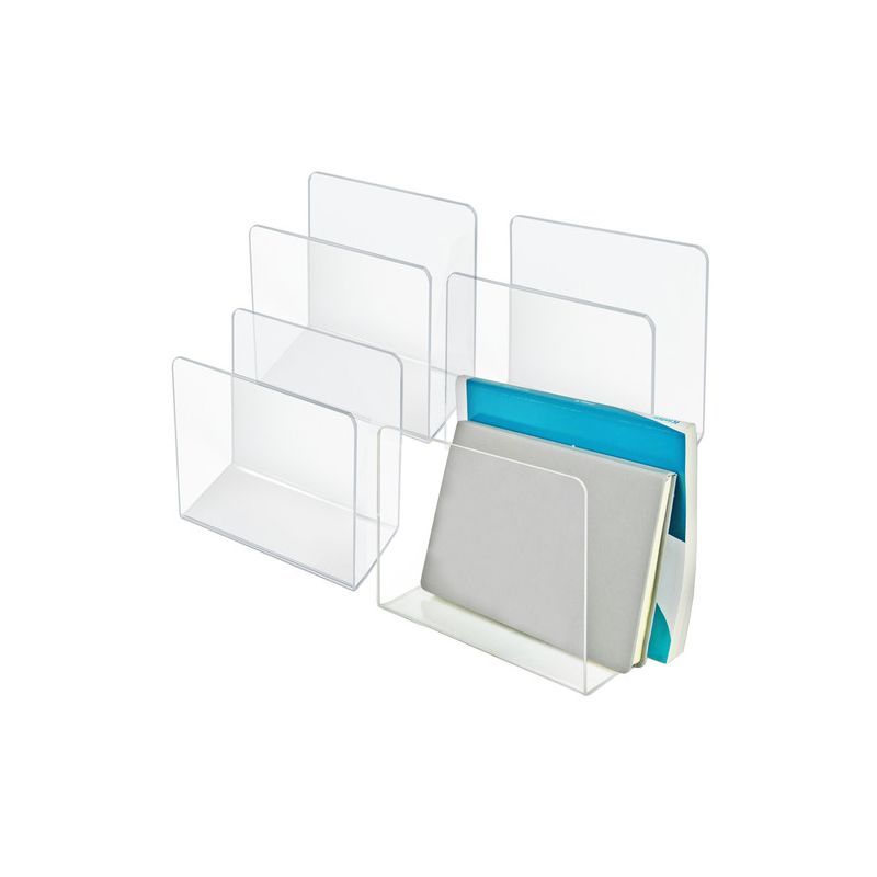 Large Clear Acrylic Desk File Holder Set, 4-Pack