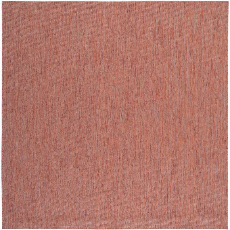 Rust Square Synthetic Non-slip Indoor/Outdoor Area Rug