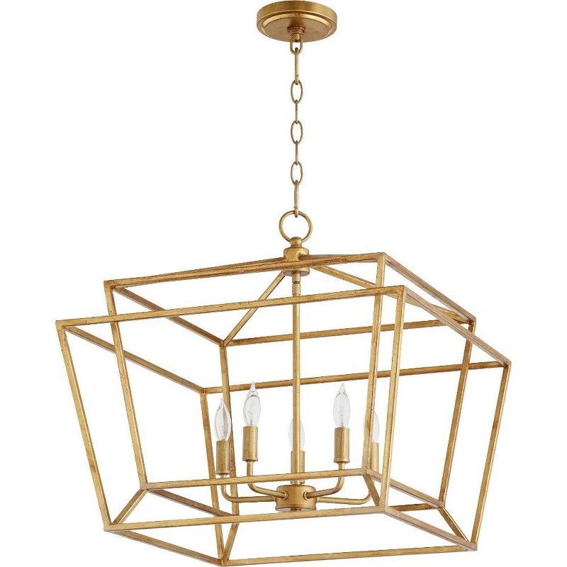 Gold Leaf 5-Light Geometric Chandelier