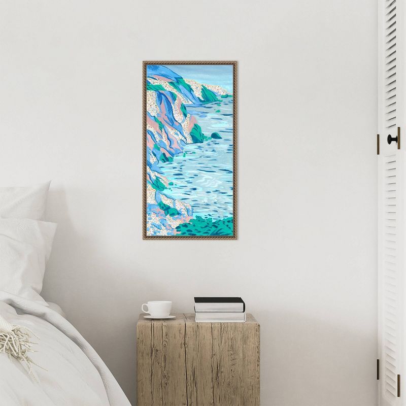 Ideal Vacation II Coastal Abstract Canvas Print with Bronze Frame