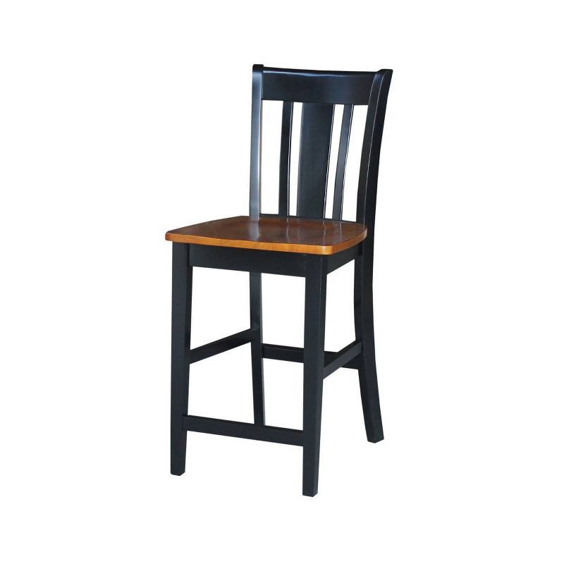 San Remo Black and Cherry Wood Counter Stool