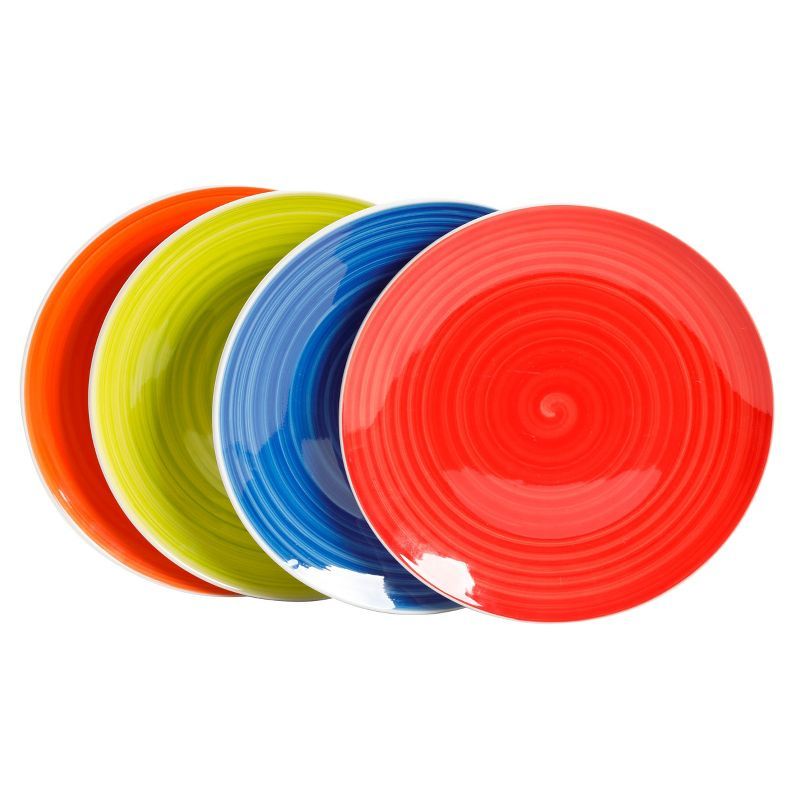 Crenshaw Assorted Color Ceramic Dinner Plate Set, 10.3 Inch