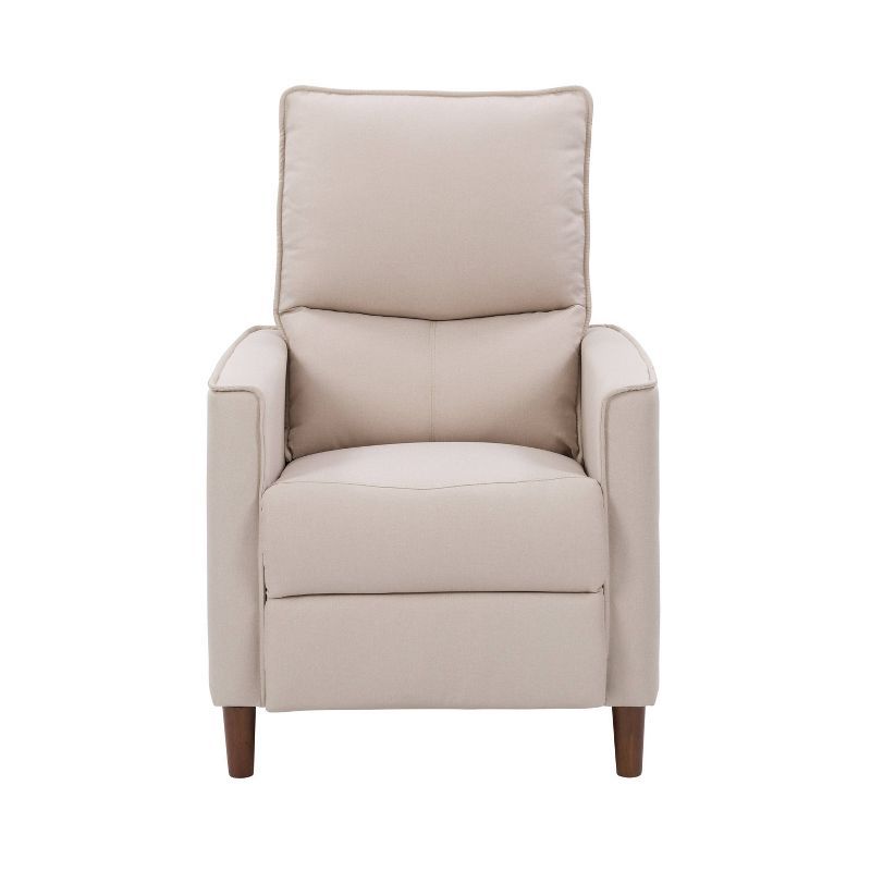 Alder Beige Soft Fabric Manual Recliner with Metal Frame