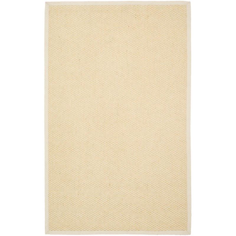 Cream Hand-Knotted Cotton Flatweave Area Rug, 5' x 8'