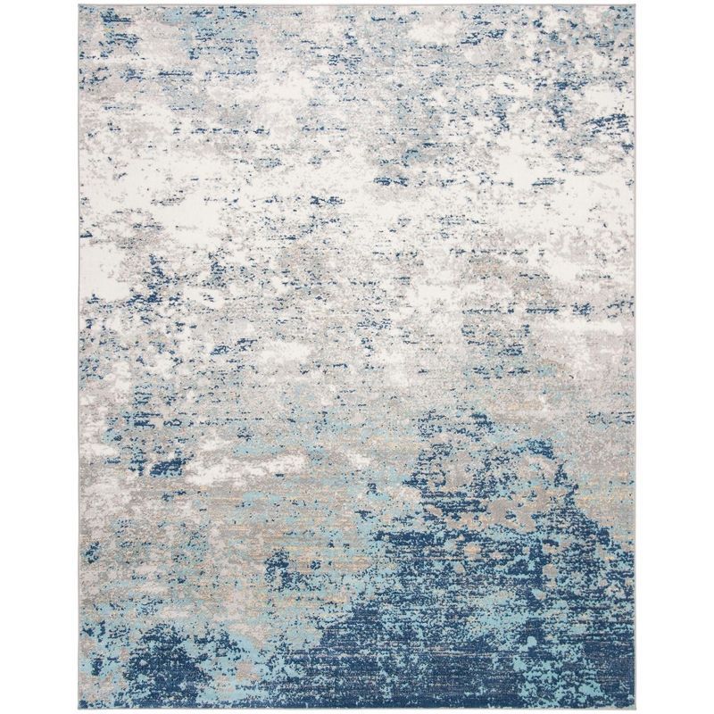 Gray Hand-knotted Synthetic 8' x 10' Rectangular Rug