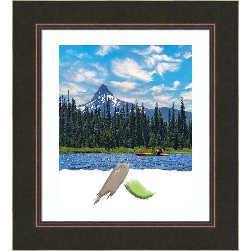 Milano Bronze Wood Picture Frame with White Mat