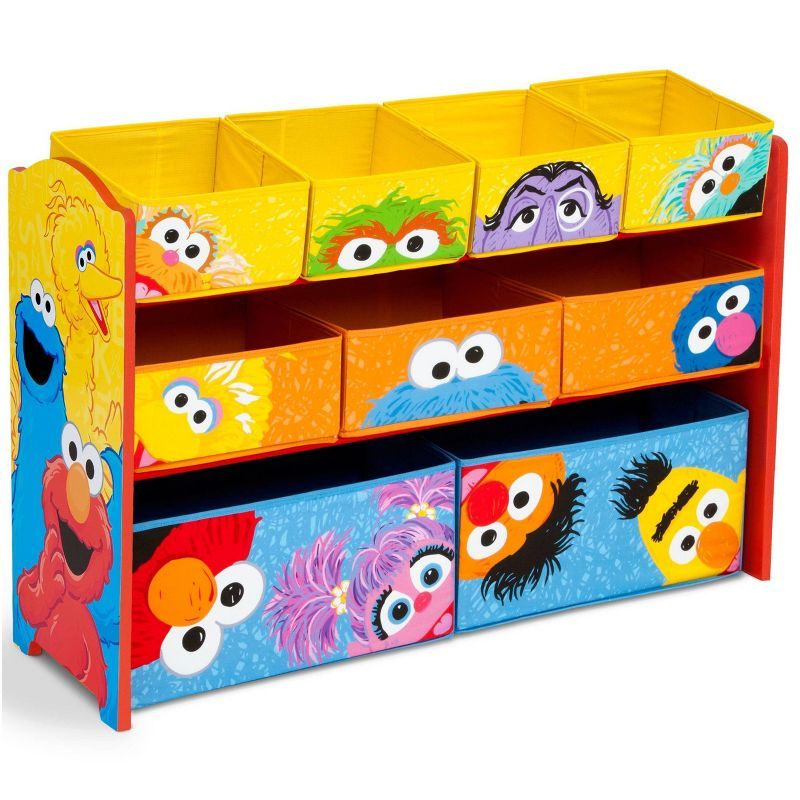 Sesame Street Kids' Wooden Toy Organizer with 9 Bins