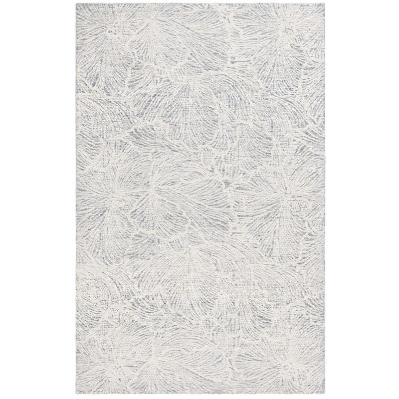 Ivory and Gray Tufted Wool Rectangular Area Rug