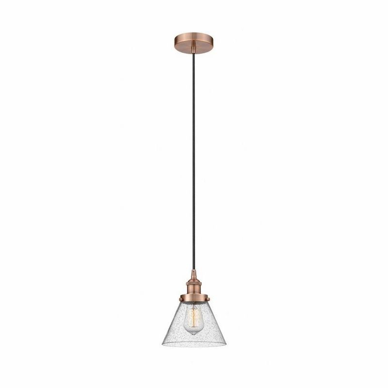 Edison Mini 10'' Polished Nickel & Glass Indoor/Outdoor Pendant