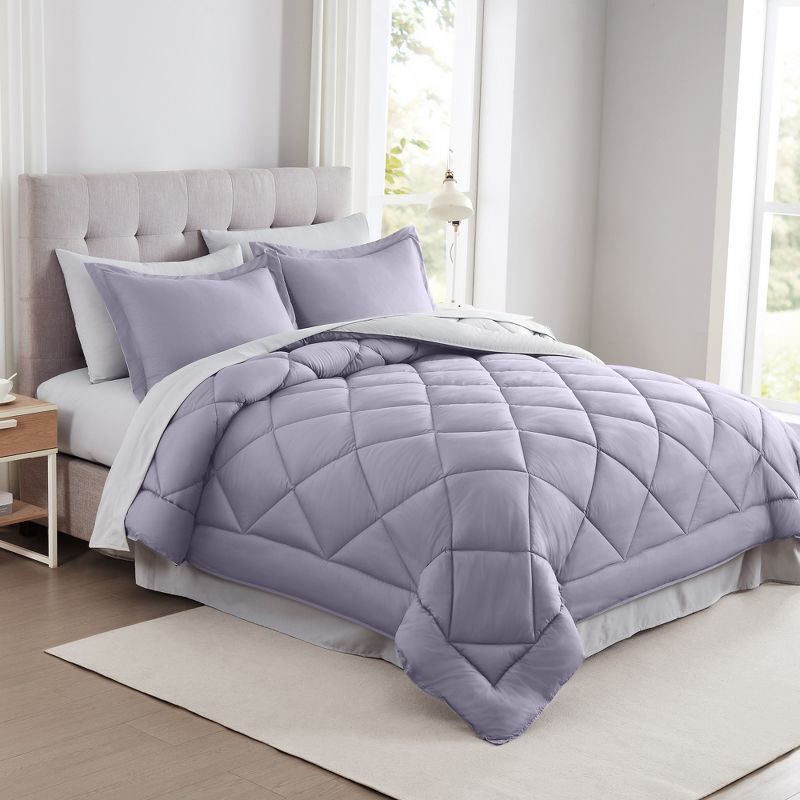 Amethyst Queen Reversible Microfiber Bed in a Bag Set