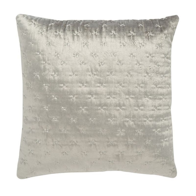 Deana Dark Grey 19" Embroidered Square Throw Pillow