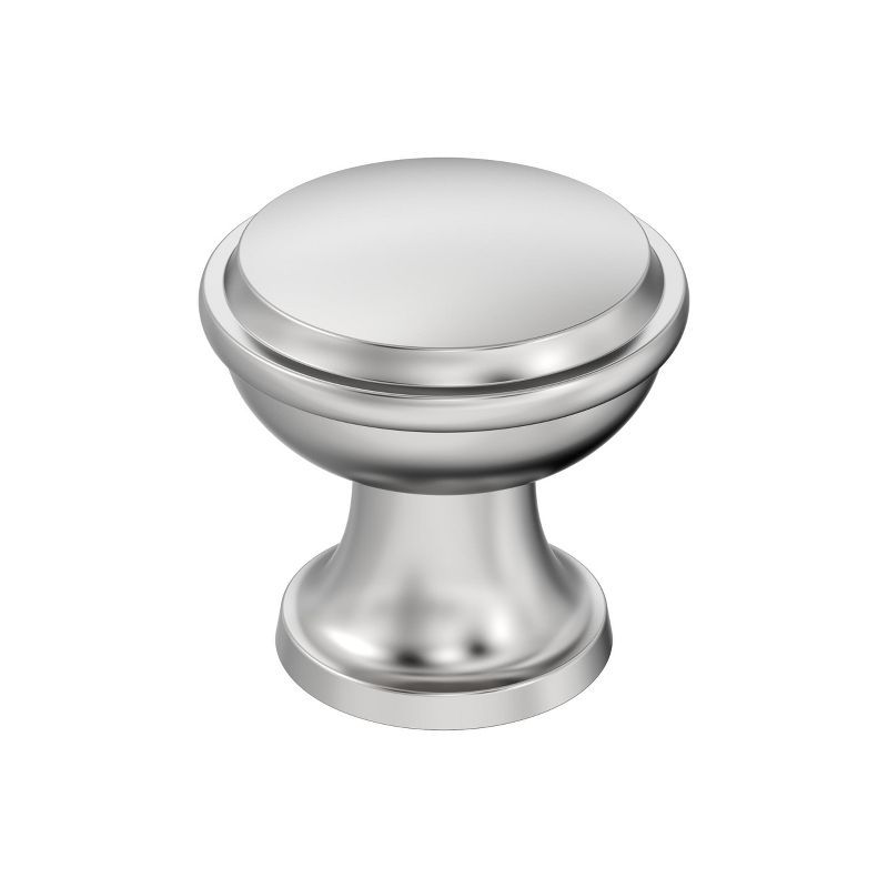 Polished Chrome Round Cabinet Knob with Mounting Hardware