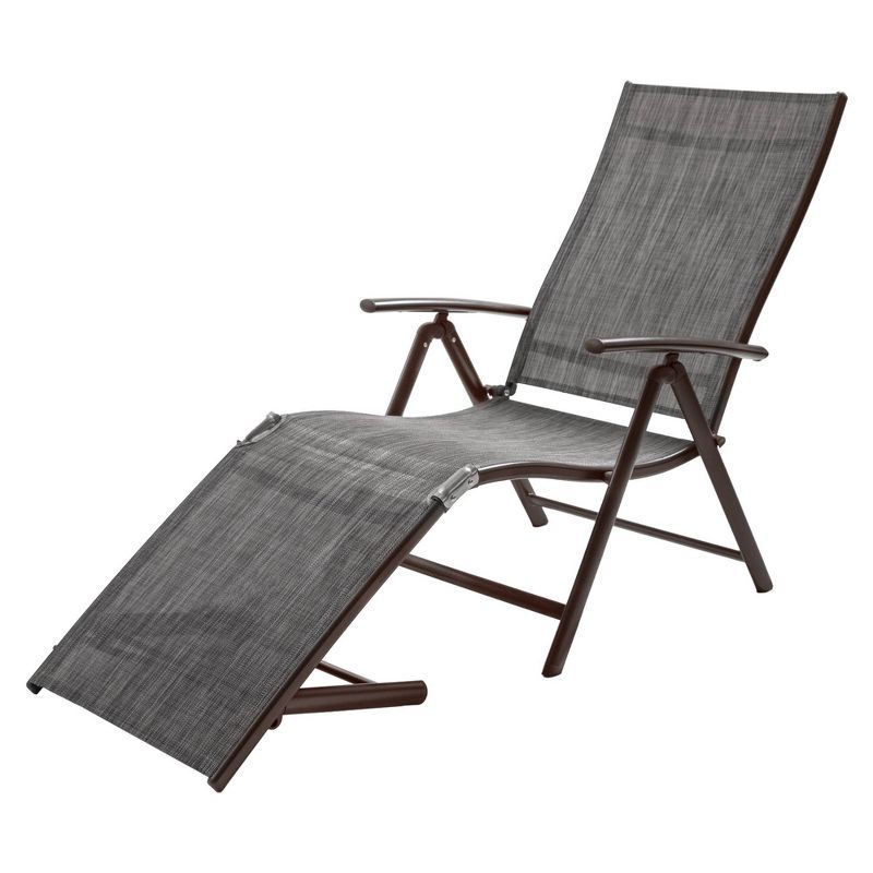 Black and Gray Adjustable Aluminum Outdoor Chaise Lounge