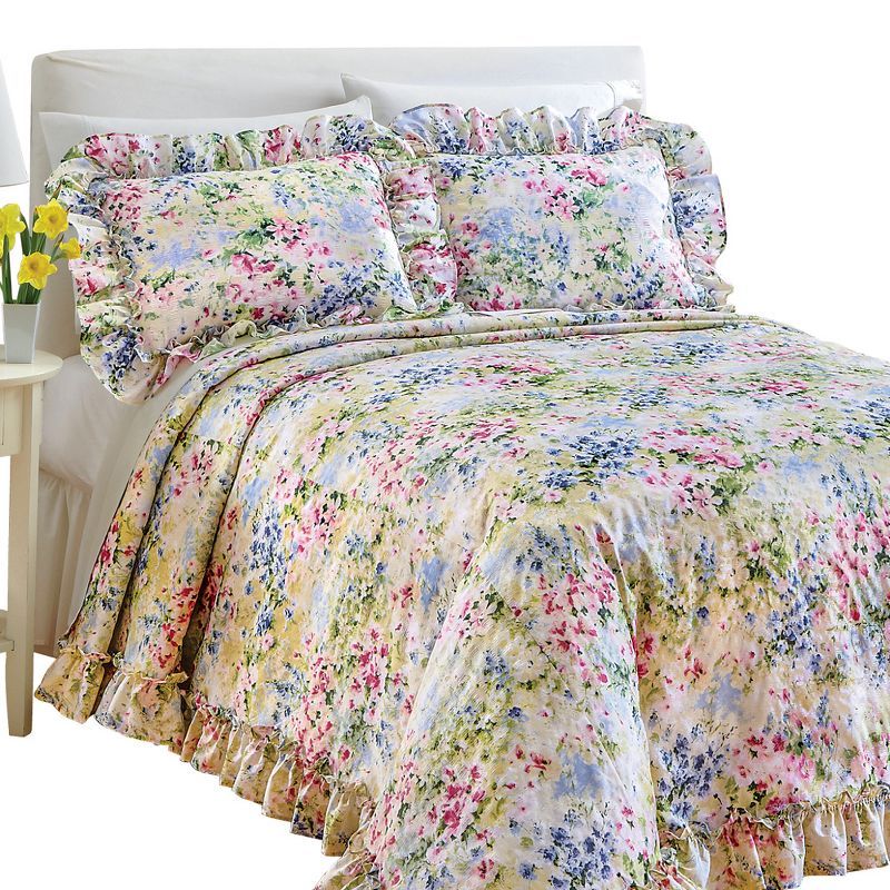 Floral Gardenscape Cotton Polyester Standard Pillow Shams