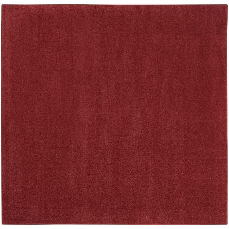 Brick Red Essentials 5' Square Indoor/Outdoor Easy-Care Rug