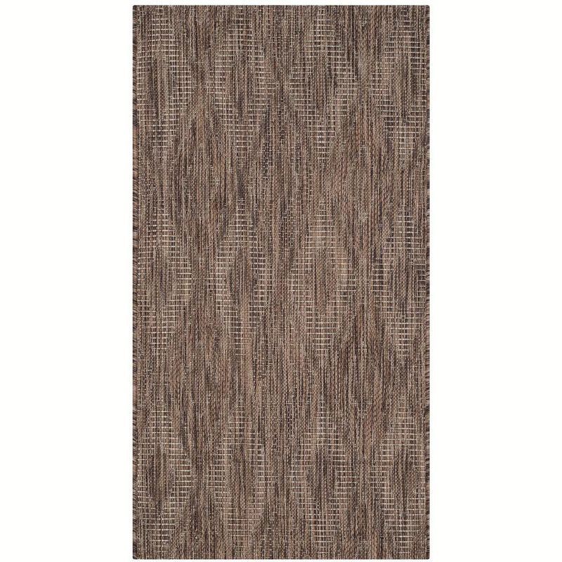 Brown Geometric Low Pile Indoor/Outdoor Area Rug