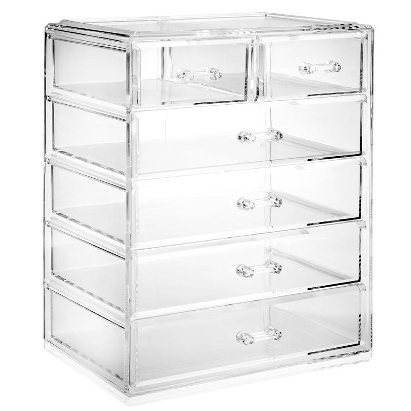 Clear Acrylic Makeup and Jewelry Organizer with 6 Drawers