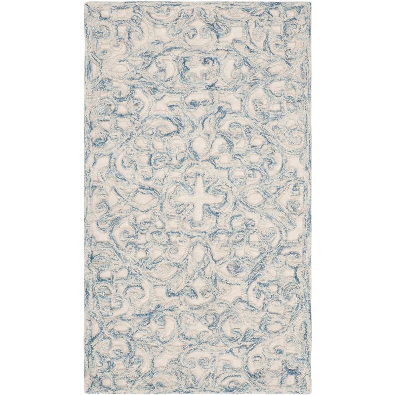 Elegant Hand-Tufted Wool Area Rug in Understated Blue