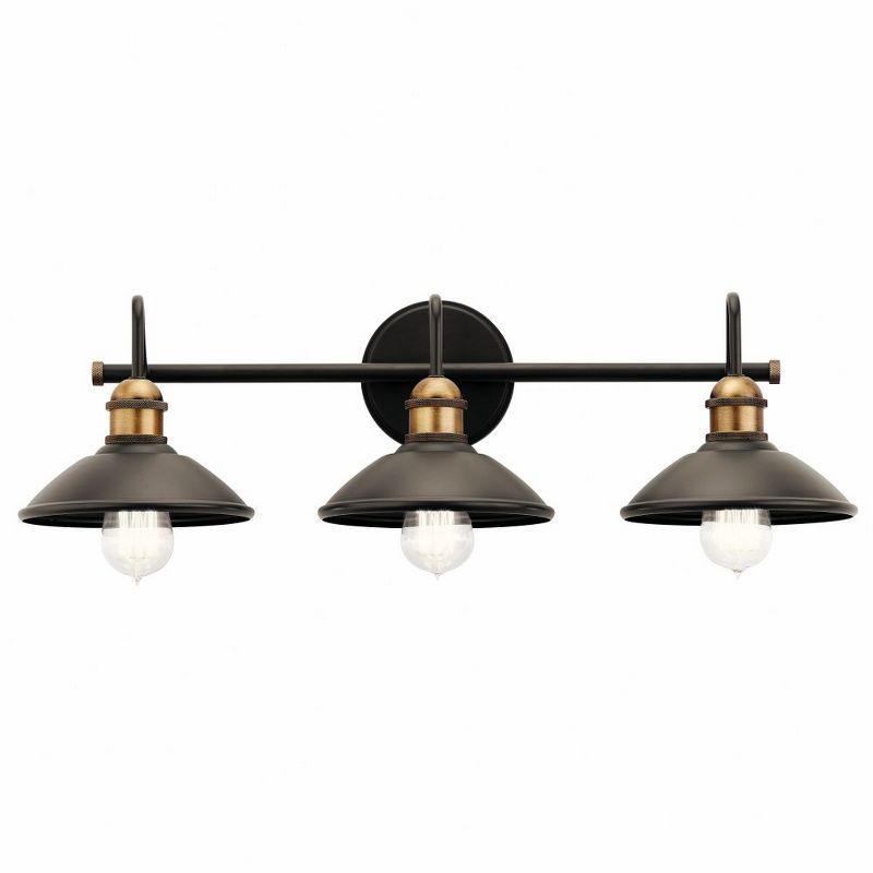 Champagne Bronze 26'' Traditional Cone Shade Bath Vanity Light