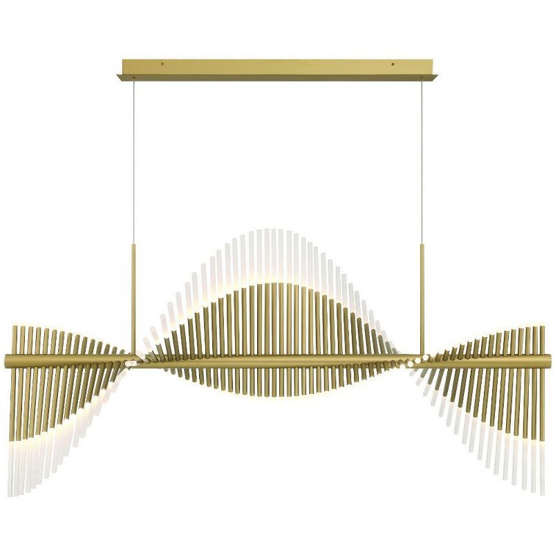 Voltik Gold Double Helix LED Chandelier with Frosted Acrylic Shades