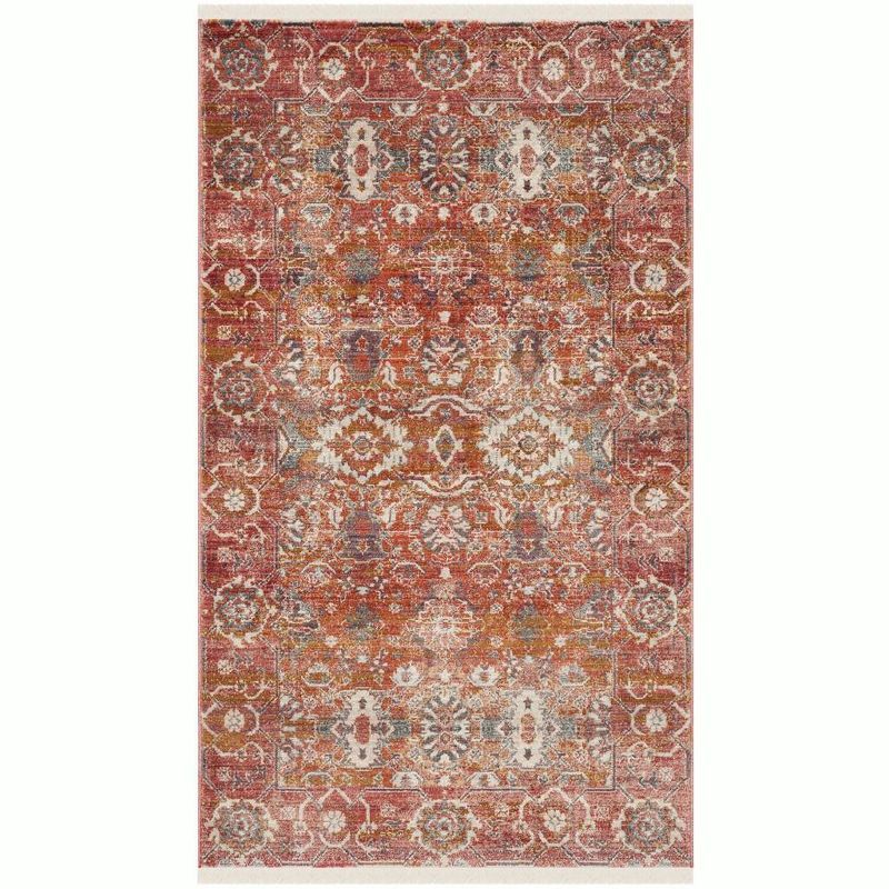 Handmade Red Synthetic 5' x 7' Rectangular Area Rug