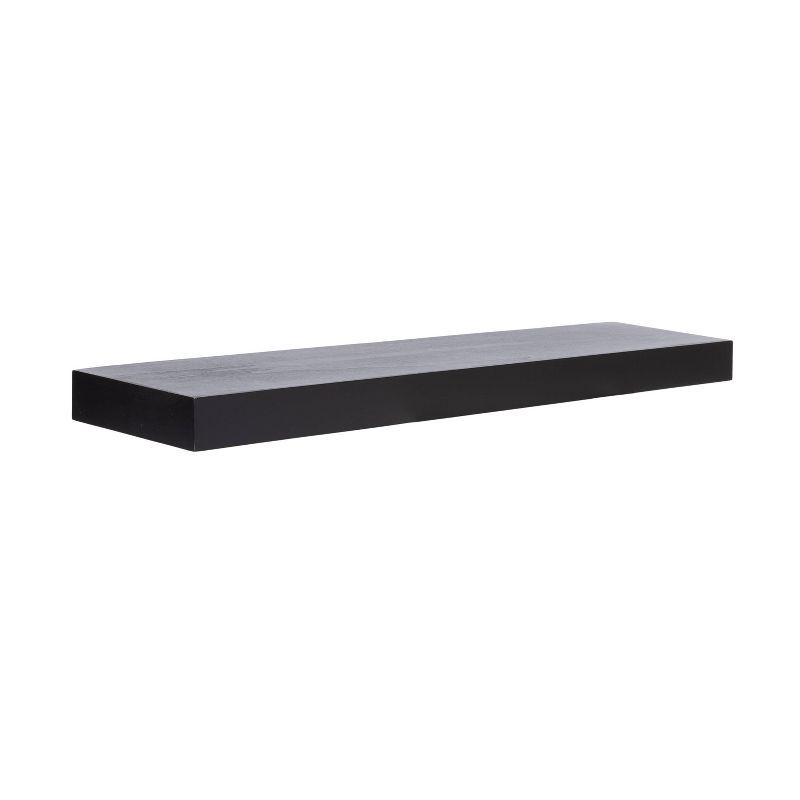 Black Wood Modern Floating Wall Shelf, 36 x 8