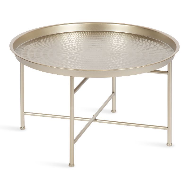 Mahdavi 26" Round Silver Metal Coffee Table