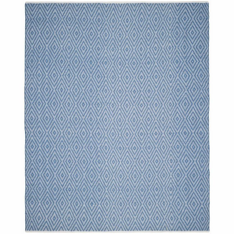 Coastal Charm Montauk Hand-Woven Cotton Area Rug - Blue Ivory