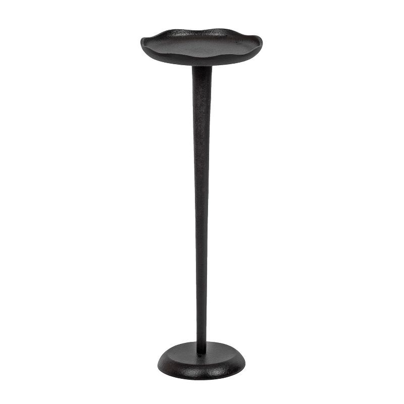 Alessia Black Round Metal Drink Table with Rough Texture
