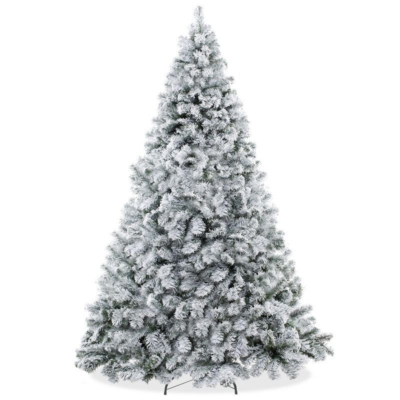 6ft Snow-Flocked Pine Artificial Christmas Tree with Metal Stand