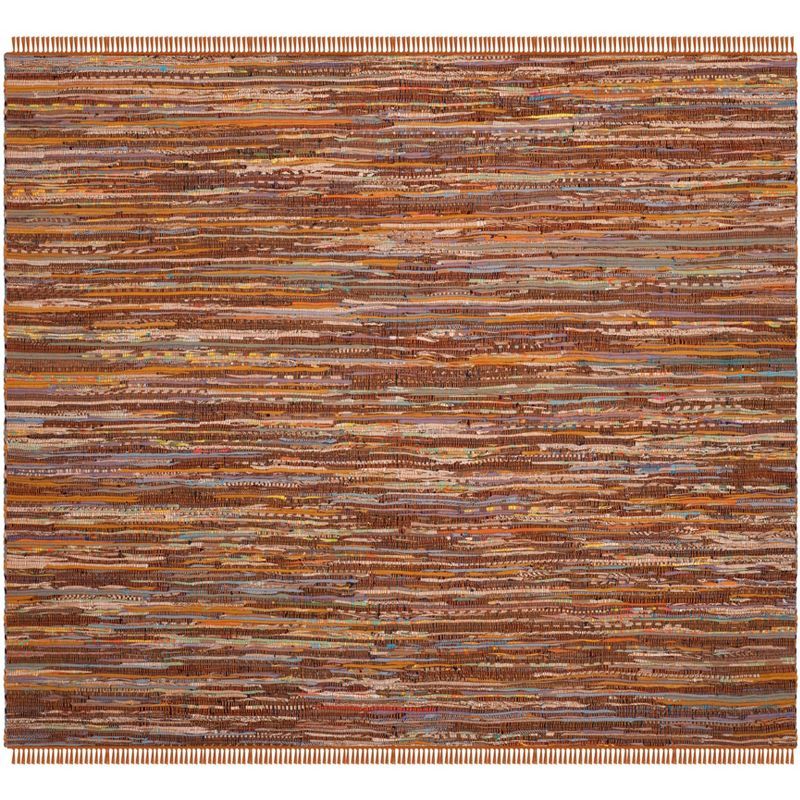 Candis Striped Multicolor Cotton 6' Square Area Rug