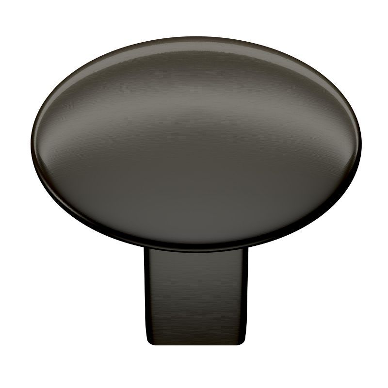 Graphite Polished Steel Round Cabinet Knob with Mounting Hardware