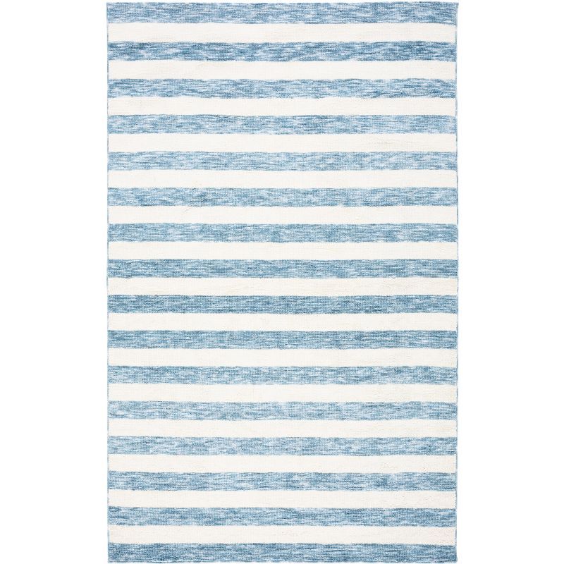 Light Blue Synthetic Washable Non-slip Rectangular Area Rug