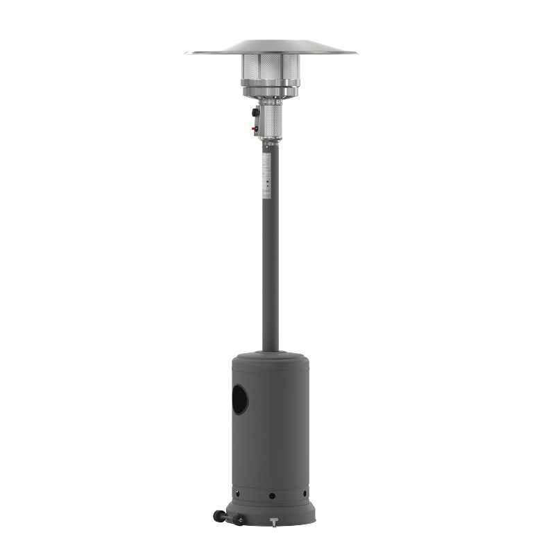 Slate Gray Stainless Steel 40,000 BTU Propane Patio Heater with Wheels