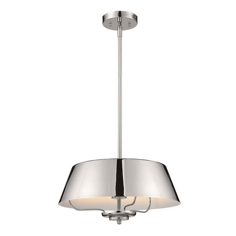 Luella 3-Light Polished Nickel Drum Pendant