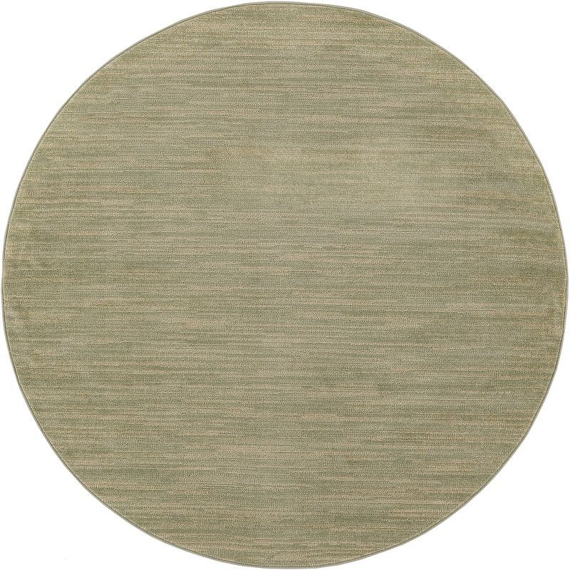Green Gold Round Synthetic Easy Care Indoor/Outdoor Rug