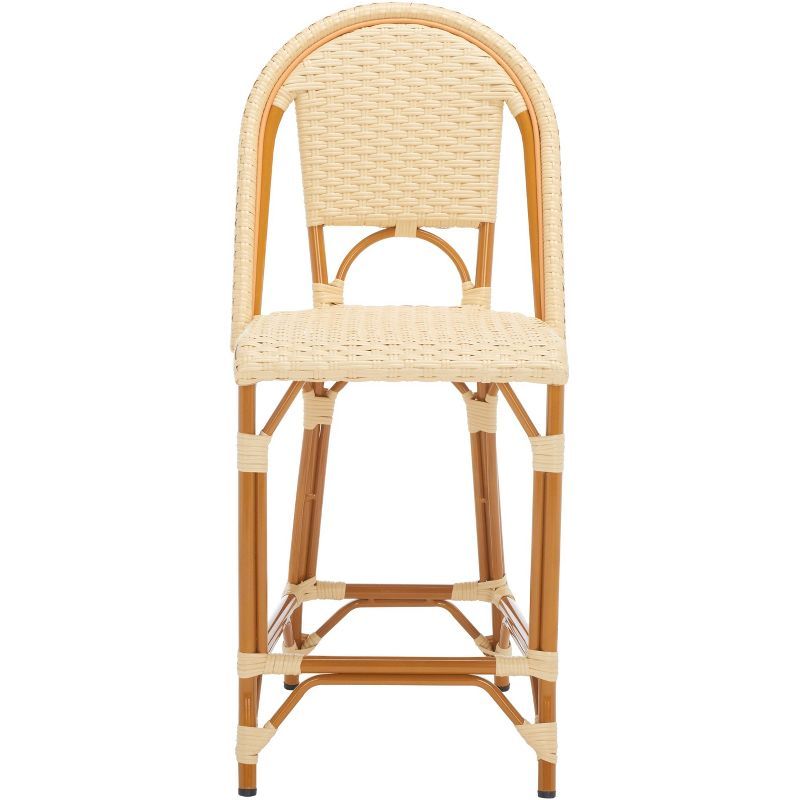 Natural Woven Aluminum Armless Bistro Chair