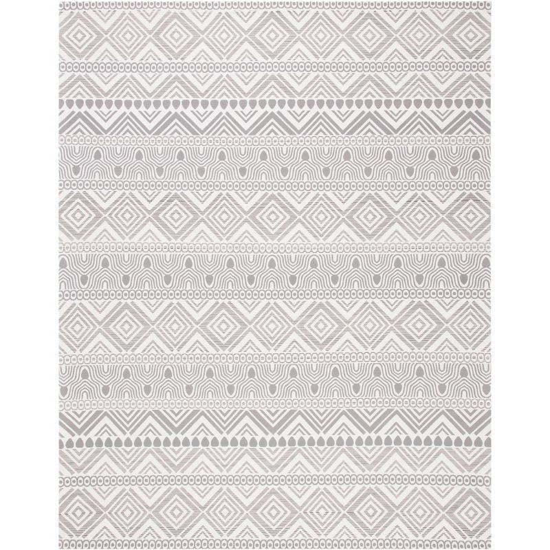 Marbella Gray Hand Woven Geometric Wool Area Rug