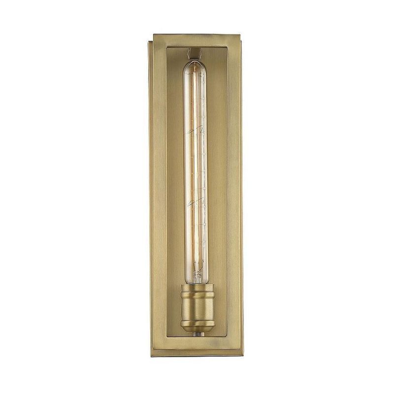 Clifton Tall Slim Warm Brass Dimmable Direct Wired Sconce