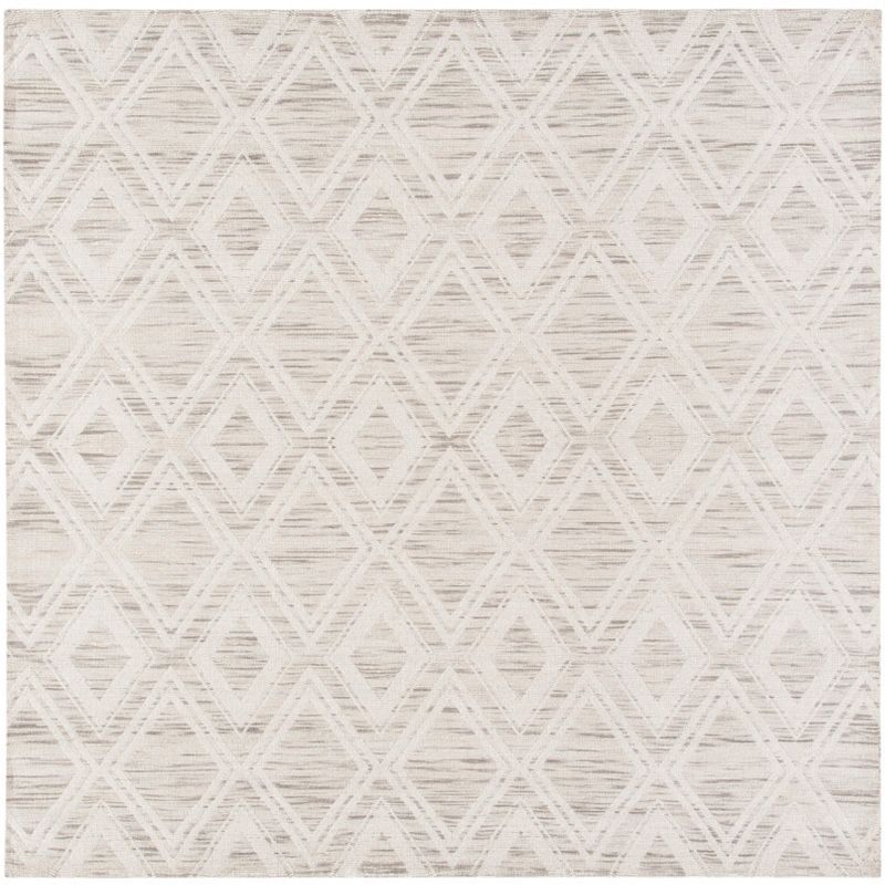 Hand-Tufted Marbella Ivory Wool 6' Square Area Rug