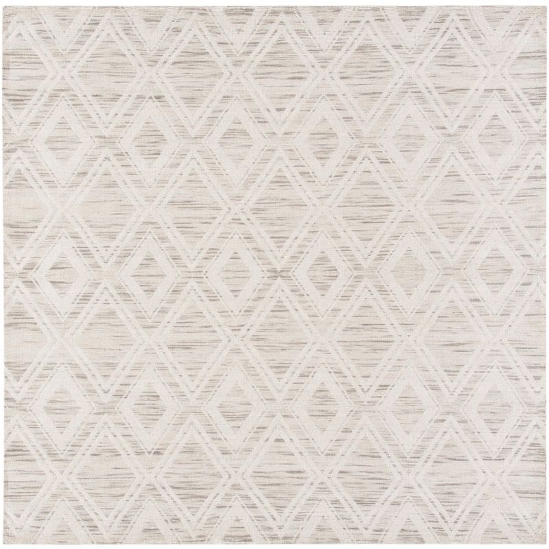 Hand-Tufted Marbella Ivory Wool 6' Square Area Rug