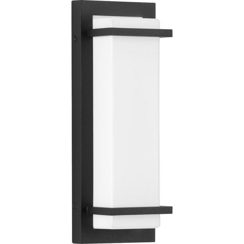 Black Aluminum LED Outdoor Wall Sconce with Acrylic Shade