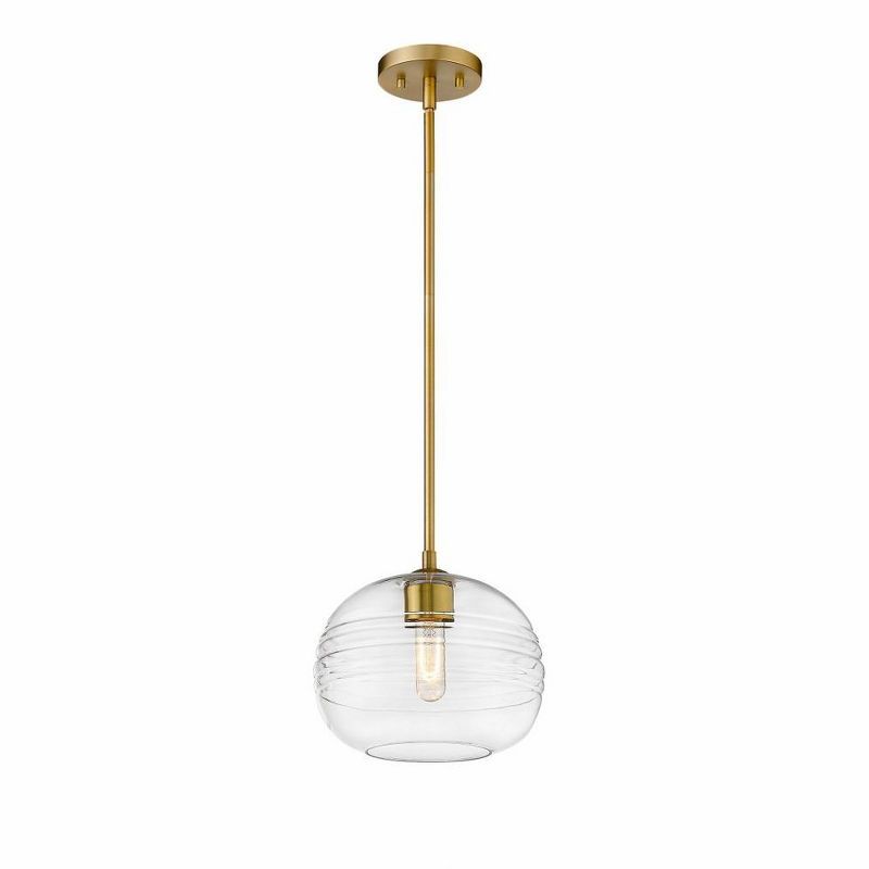 Harmony 10" Olde Brass and Glass Pendant Light