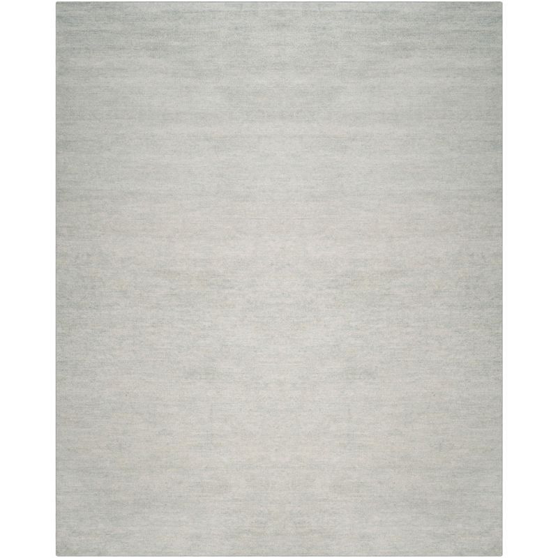 Light Blue Hand-Knotted Wool and Viscose Area Rug 8' x 10'