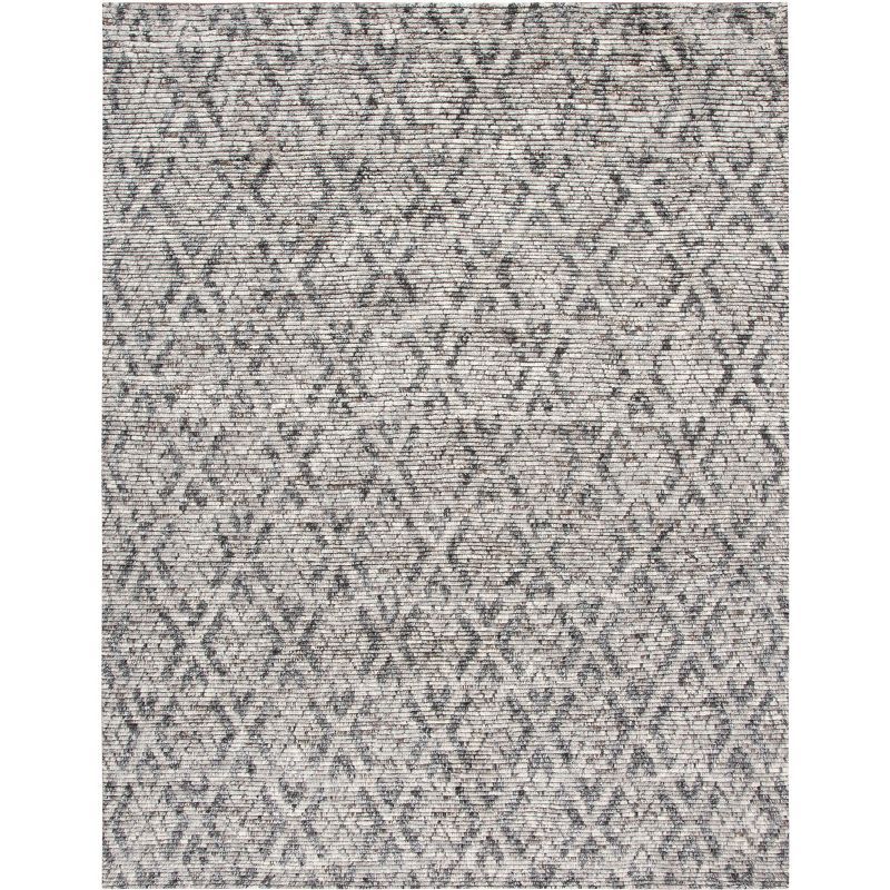 Hand-Knotted Gray Wool 5' x 8' Area Rug