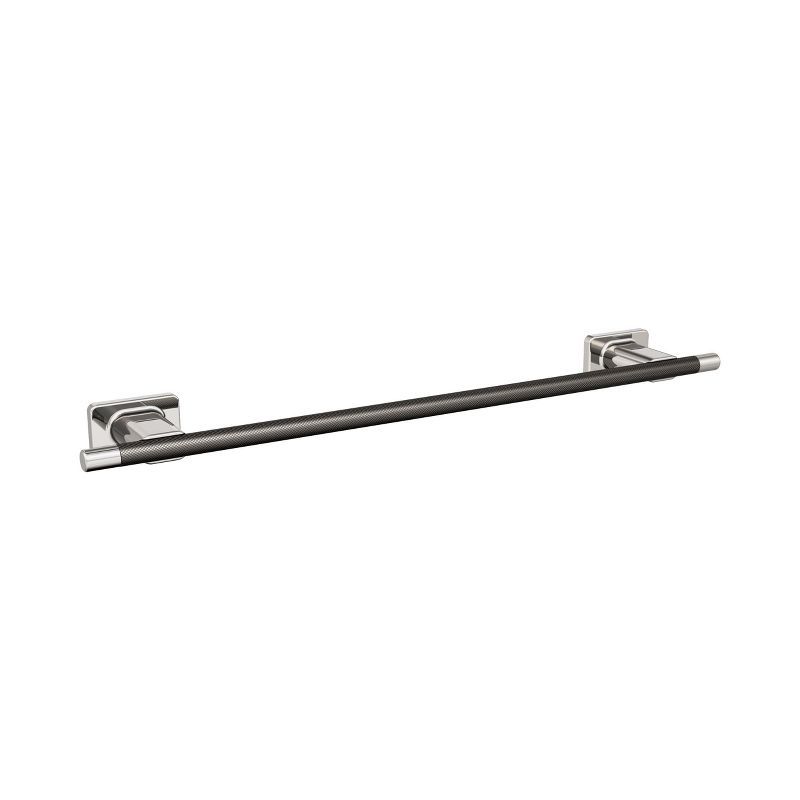 Polished Nickel and Gunmetal 18-Inch Wall Mounted Towel Bar